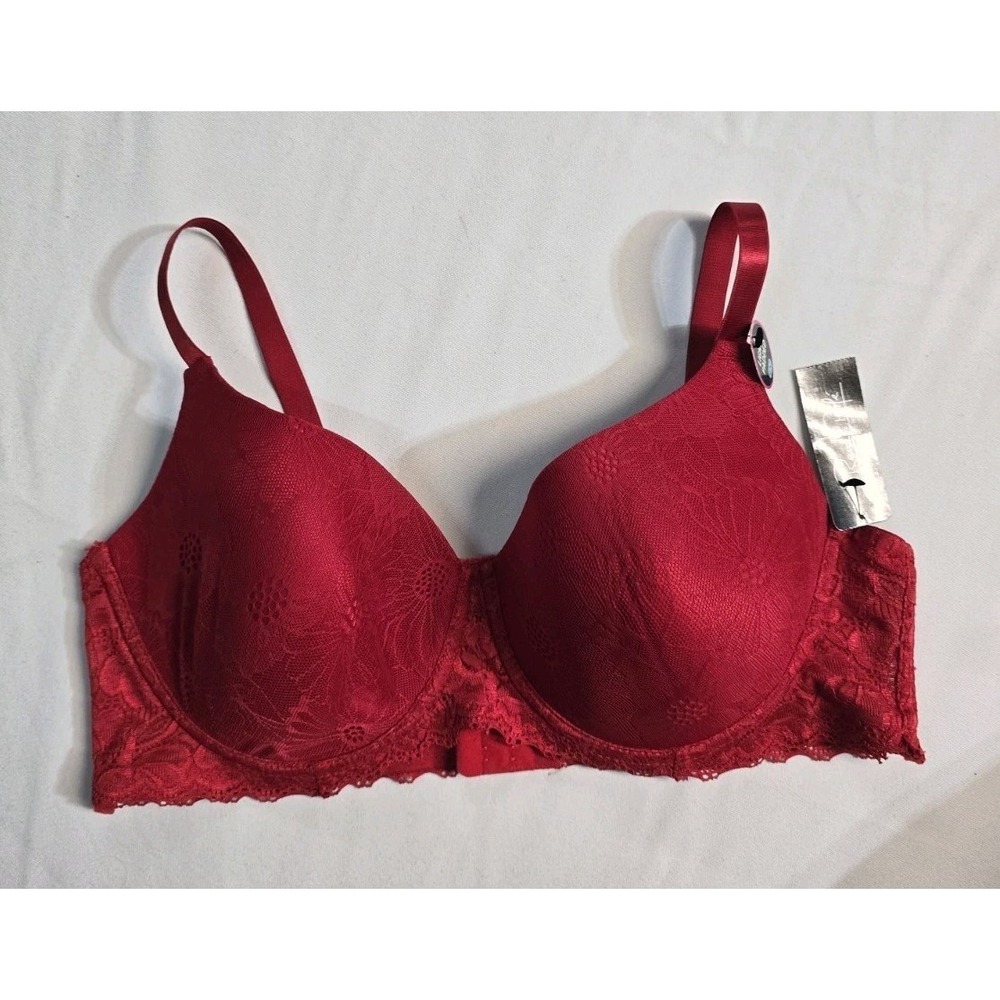 Rene Rofe Lightly Padded Underwire Bra‎ 40 C red